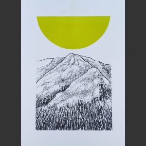 Grafika Z ciernej na zelenu risograf